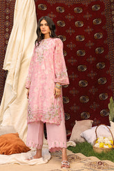 DA-2131 PINK 2PCS EMBROIDERED KURTA WITH TROUSER