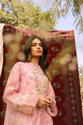 DA-2131 PINK 2PCS EMBROIDERED KURTA WITH TROUSER