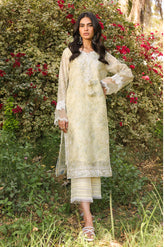 DA-2136 LEMON 2PCS EMBROIDERED KURTA WITH TROUSER