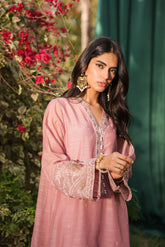 DA-2128 MAUVE 2PCS EMBROIDERED KURTA WITH TROUSER