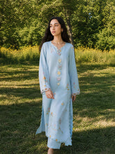 SS26DC-2624 SKY BLUE 2PCS EMBROIDERED KURTA WITH TROUSER
