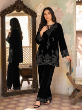 FW26DA-3013 BLACK 2PCS EMBROIDERED KURTA WITH TROUSER
