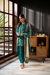 SS24DD-1143 DARK GREEN DUPATTA