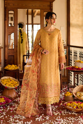 SS24DA-2376 MUSTARD 2PCS EMBROIDERED KURTA WITH TROUSER