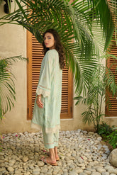 DC-2177 LIGHT GREEN LAWN 2PCS PRINTED KURTA WITH TROUSER