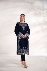 FW24DA-1891 NAVY BLUE 1PCS EMBROIDERED KURTA