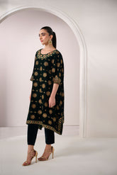 FW24DA-1898 DARK GREEN 1PCS EMBROIDERED KURTA