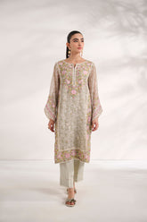 SS24DA-2588 GREEN 2PCS EMBROIDERED KURTA WITH TROUSER