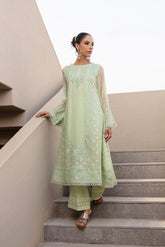Irina: FW24DA-2654 LIGHT GREEN 2PCS EMBROIDERED KURTA WITH TROUSER