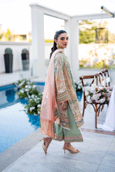 Silk Tunic - 2PCS HAND EMBELLISHED SHIRT WITH TROUSER-SS25DA-2689 LIGHT GREEN