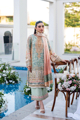 Silk Tunic - 2PCS HAND EMBELLISHED SHIRT WITH TROUSER-SS25DA-2689 LIGHT GREEN