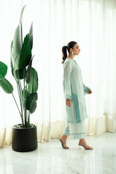 SS25DA-2747 MINT GREEN 2PCS EMBROIDERED KURTA WITH TROUSER