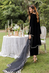 FW25DA-2833 BLACK 2PCS EMBROIDERED KURTA WITH TROUSER