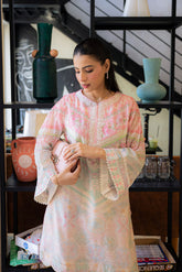 FW25DA-2857 L-PINK 2PCS EMBROIDERED KURTA WITH TROUSER