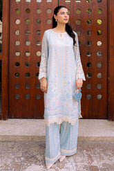 FW25DA-2858 SKY BLUE 2PCS EMBROIDERED KURTA WITH TROUSER