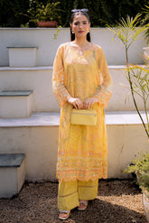 FW25DA-2860 YELLOW 2PCS EMBROIDERED KURTA WITH TROUSER