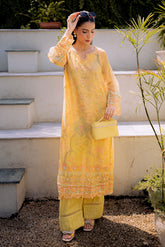 FW25DA-2860 YELLOW 2PCS EMBROIDERED KURTA WITH TROUSER