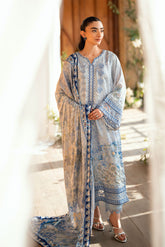 SS26DA-2891 SKY BLUE 2PCS HAND EMBELLISHED KURTA WITH TROUSER