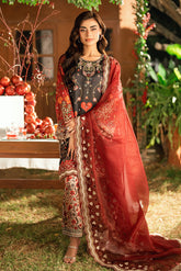 DUPATTA: SS26DD-2911 MAROON EMBROIDED DUPATTA