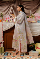 SS26DA-2935 LILAC -SILK TUNIC - 1PCS HAND EMBELLISHED KAFTAN