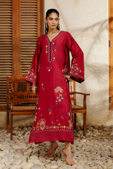 SS26DA-2948 MAGENTA 2PCS EMBROIDERED KURTA WITH TROUSER