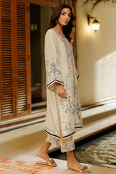 SS26DA-2961 OFF WHITE 2PCS EMBROIDERED KURTA WITH TROUSER