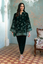 FW26DA-3023 GREEN 2PCS EMBROIDERED KURTA WITH TROUSER