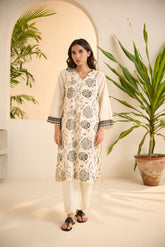 DC-0520 White DYED EMBROIDERED KURTA