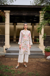 DC-0535 GREY EMBROIDERED KURTA