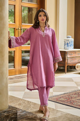 DC-2217 MAUVE 2PCS EMBROIDERED KURTA WITH TROUSER