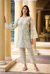 DC-2231 LIGHT GREEN PREMIUM COTTON 2PCS KURTA WITH TROUSER