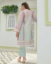 DC-2243 PINK 2PCS HAND EMBELLISHED SHIRT WITH TROUSER