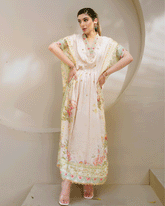 DC-2244 OFF-WHITE HAND EMBELLISHED KAFTAN