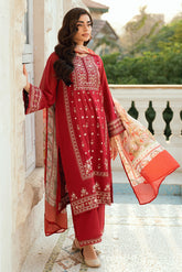SS25DD-2579 RED PRINTED DUPATTA