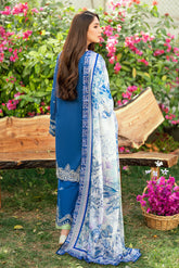 SS25DD-2580 BLUE PRINTED DUPATTA