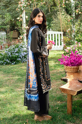 SS25DD-2581 BLACK PRINTED DUPATTA