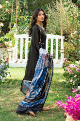 SS25DD-2581 BLACK PRINTED DUPATTA