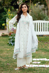 SS25DD-2630 OFF WHITE EMBRODERED DUPATTA