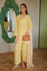 SS26DD-2589 YELLOW PRINTED DUPATTA