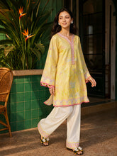 SS26DC-2611 YELLOW LAWN 2PCS EMBROIDERED KURTA WITH TROUSER
