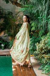 Light green dupatta by Dhanak