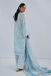 SS25DD-2560 SKY BLUE PRINTED DUPATTA