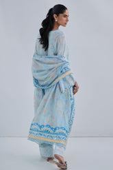 SS25DD-2560 SKY BLUE PRINTED DUPATTA