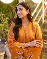 FW25DC-2881 MUSTARD 2PCS EMBROIDERED KURTA WITH TROUSER