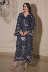 FW26DA-3001 GREY 1PCS EMBROIDERED KAFTAN