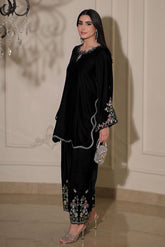 FW26DA-3022 BLACK 2PCS EMBROIDERED KURTA WITH TROUSER