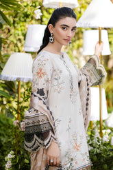 Silk Tunic - 2PCS HAND EMBELLISHED SHIRT WITH TROUSER-FW25DA-2874 BEIGE