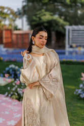 DUPATTA: SS26DD-2901 BEIGE EMBROIDED DUPATTA