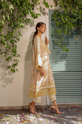 SS24DA-2513 MUSTARD 2PCS HAND EMBELLISHED SHIRT WITH TROUSER