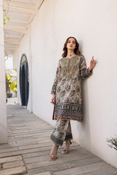 Silk Tunic - 2PCS HAND EMBELLISHED SHIRT WITH TROUSER-SS24DA-2663 MULTI